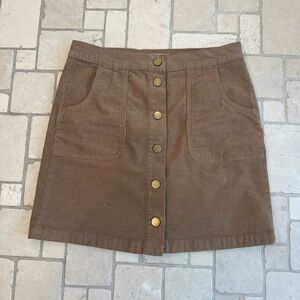 Tory Burch Brown Corduroy Mini Skirt
